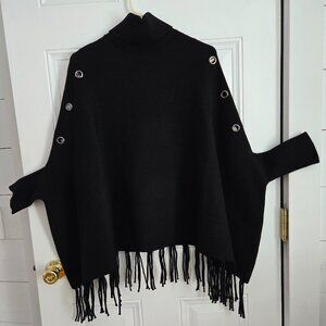 Black Turtleneck Sweater Cape